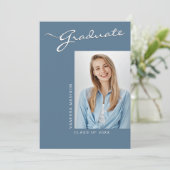 Eenvoudig elegant modern | 1 Foto-Afstudeerder Aankondiging (Staand voorkant)