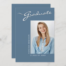 Eenvoudig elegant modern | 1 Foto-Afstudeerder Aankondiging