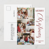 Eenvoudig Elegant modern 5 foto Kerstgezin Feestdagenkaart (Voorkant / Achterkant)