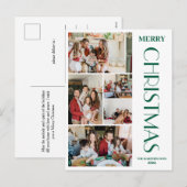 Eenvoudig Elegant modern 5 foto Kerstgezin Feestdagenkaart (Voorkant / Achterkant)