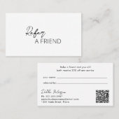 Eenvoudig elegant modern aanbevelingskaartje (Voorkant / Achterkant)