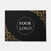 Eenvoudig Elegant Modern Bedrijf Logo Zwart Deurma Deurmat (Voorkant)