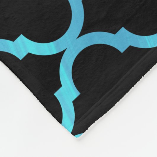 Eenvoudig elegant modern blauw Marokkaans patroon  Fleece Deken (Hoek)