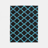 Eenvoudig elegant modern blauw Marokkaans patroon  Fleece Deken (Voorkant)