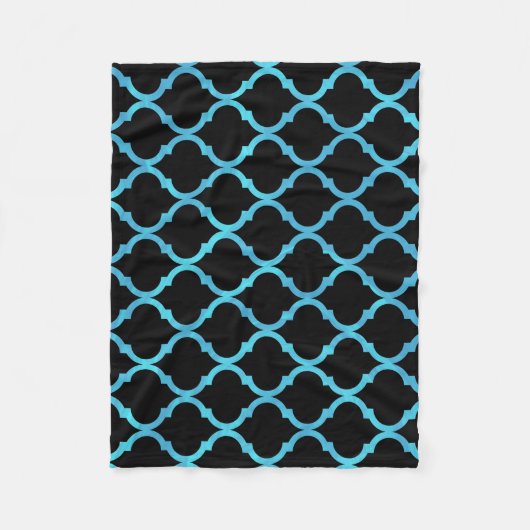 Eenvoudig elegant modern blauw Marokkaans patroon  Fleece Deken (Voorkant)