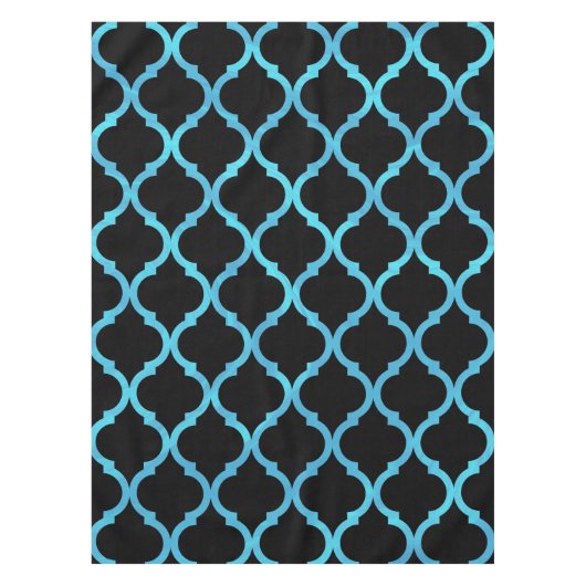 Eenvoudig elegant modern blauw Marokkaans patroon Tafelkleed (Voorkant)