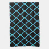 Eenvoudig elegant modern blauw Marokkaans patroon Theedoek (Verticaal)