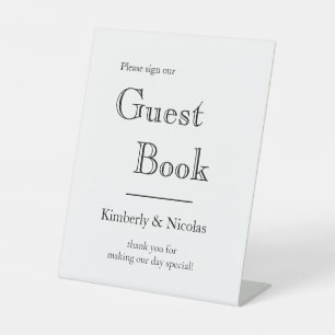 Eenvoudig elegant modern boorgastboek Pedestal Reclamebord Met Voetstuk