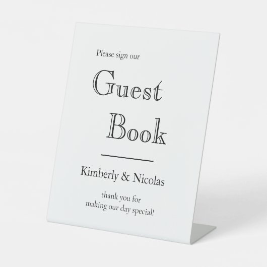 Eenvoudig elegant modern boorgastboek Pedestal Reclamebord Met Voetstuk (Voorkant)