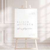 Eenvoudig elegant modern bruiloft welkomstbord poster