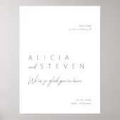 Eenvoudig elegant modern bruiloft welkomstbord poster (Voorkant)