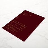 Eenvoudig Elegant Modern Burgundy Wedding Folie Uitnodiging (Gedraaid)