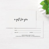 Eenvoudig Elegant modern Business Cadeaubon Visitekaartje (Bureau)