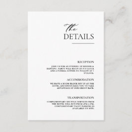 Eenvoudig Elegant Modern Chique Minimalistisch Informatiekaartje