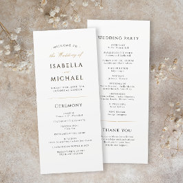 Eenvoudig elegant modern Classy Wedding Programmakaart