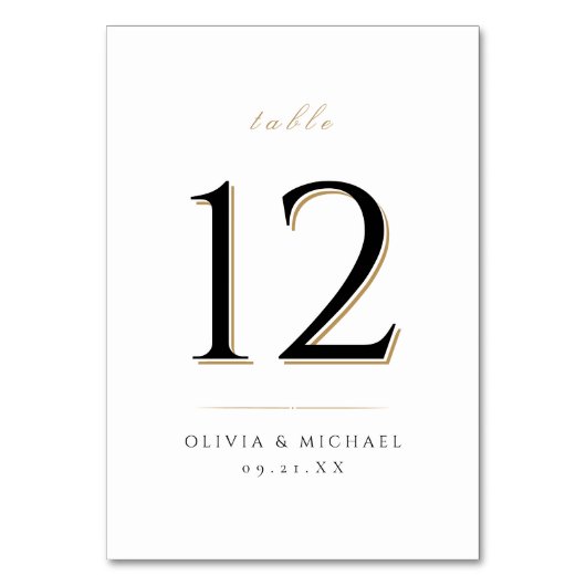 Eenvoudig Elegant modern Classy Wedding-tabelnumme Kaart (Voorkant)