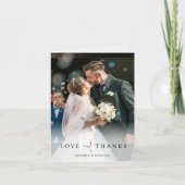 Eenvoudig Elegant Modern Custom Photo Wedding Bedankkaart (Voorkant)