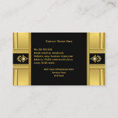 Eenvoudig elegant modern deco Gold Black Visitekaartje (Achterkant)