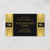 Eenvoudig elegant modern deco Gold Black Visitekaartje (Voorkant)