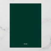 Eenvoudig Elegant Modern Emerald Green Wedding Folie Uitnodiging (Achterkant)