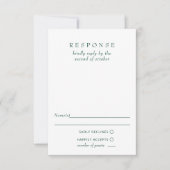 Eenvoudig Elegant Modern Emerald Green Wedding RSVP Kaartje (Voorkant)