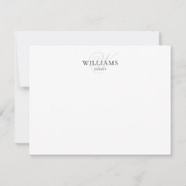 Eenvoudig Elegant Modern Familie Monogram Notitiekaartje
