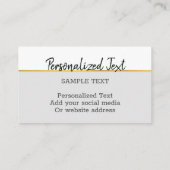 Eenvoudig elegant modern Faux Gold Grey Luxe Visitekaartje (Achterkant)