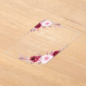 Eenvoudig Elegant Modern Floral Wedding Acryl Uitnodigingen (Laagn)