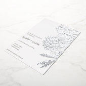 Eenvoudig Elegant Modern Floral Wedding Folie Uitnodiging (Gedraaid)