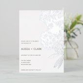 Eenvoudig Elegant Modern Floral Wedding Folie Uitnodiging (Staand Voorkant)