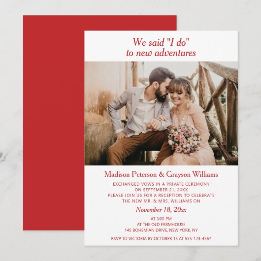 Eenvoudig Elegant Modern Foto We Zeiden Ja Getrouw Kaart (Voorkant / Achterkant)