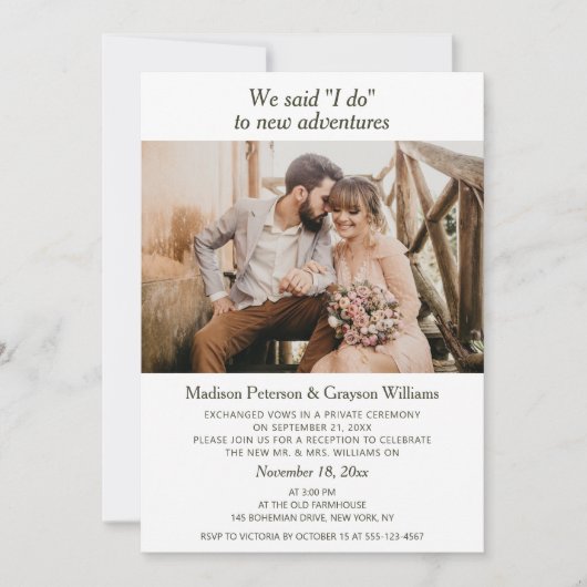 Eenvoudig Elegant Modern Foto We Zeiden Ja Getrouw Kaart (Voorkant)