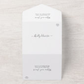 Eenvoudig elegant modern fotoweddenschap RSVP, all All In One Uitnodiging (Buitenkant)