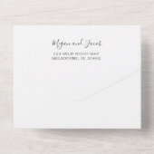 Eenvoudig elegant modern fotoweddenschap RSVP, all In One Uitnodiging (Achterkant)