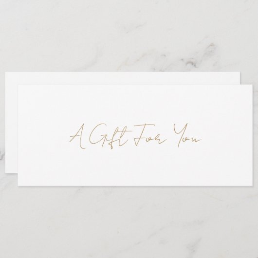 Eenvoudig Elegant modern Gold Gift-certificaat (Voorkant / Achterkant)