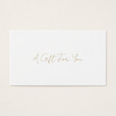 Eenvoudig Elegant modern Gold Gift-certificaat Visitekaartje (Voorkant)