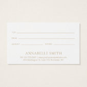 Eenvoudig Elegant modern Gold Gift-certificaat Visitekaartje (Achterkant)