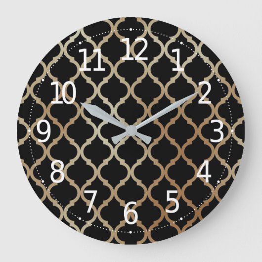 Eenvoudig Elegant modern Gold Moroccan patroon | Grote Klok (Voorkant)
