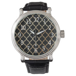 Eenvoudig Elegant modern Gold Moroccan patroon | Horloge