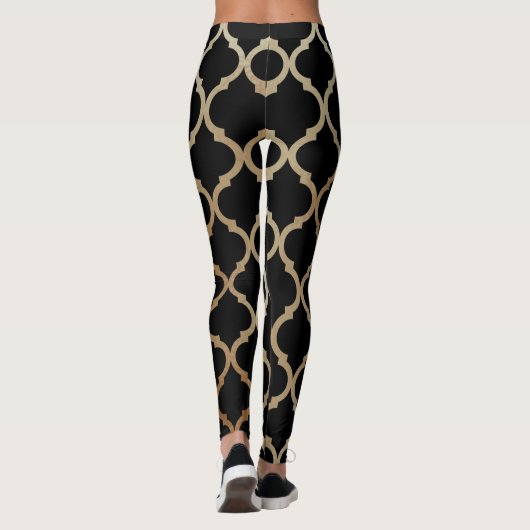 Eenvoudig Elegant modern Gold Moroccan patroon | Leggings (Achterkant)