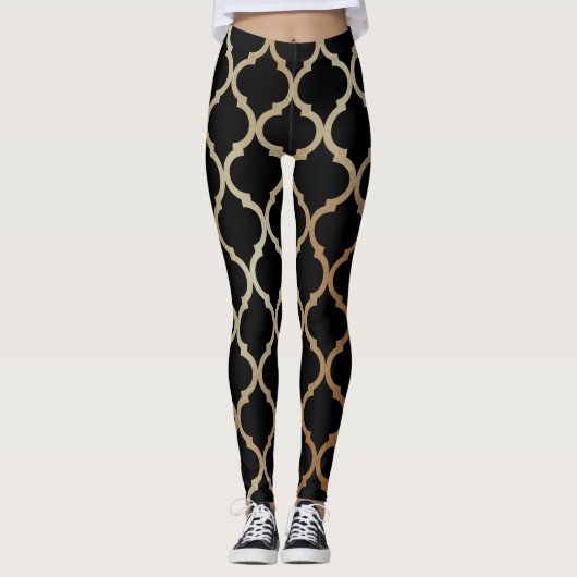 Eenvoudig Elegant modern Gold Moroccan patroon | Leggings (Voorkant)