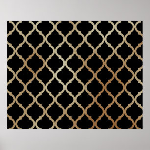 Eenvoudig Elegant modern Gold Moroccan patroon   Poster