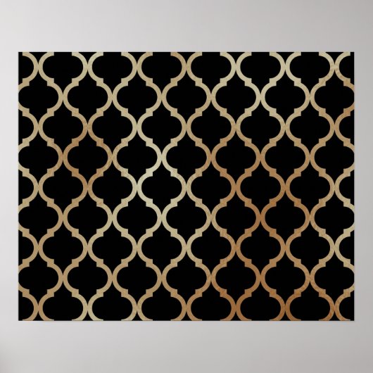 Eenvoudig Elegant modern Gold Moroccan patroon | Poster (Voorkant)