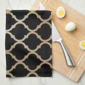 Eenvoudig Elegant modern Gold Moroccan patroon | Theedoek (Quarter Fold)