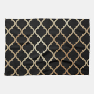 Eenvoudig Elegant modern Gold Moroccan patroon Theedoek