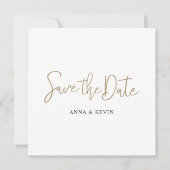 Eenvoudig Elegant modern Gold Script Custom Weddin Save The Date (Voorkant)