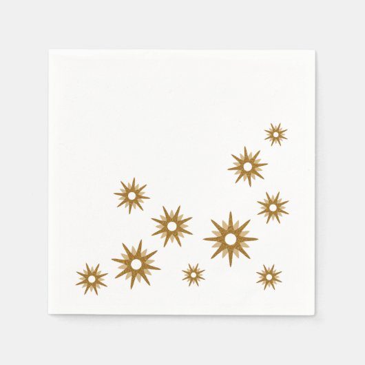 Eenvoudig elegant modern Gold Starburst-ontwerp Servet (Voorkant)