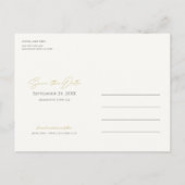 Eenvoudig elegant modern Gold Wedding Save the Dat Aankondigingskaart (Achterkant)