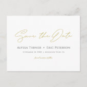 Eenvoudig elegant modern Gold Wedding Save the Dat Aankondigingskaart (Voorkant)