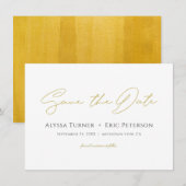 Eenvoudig elegant modern Gold Wedding Save the Dat Date (Voorkant / Achterkant)